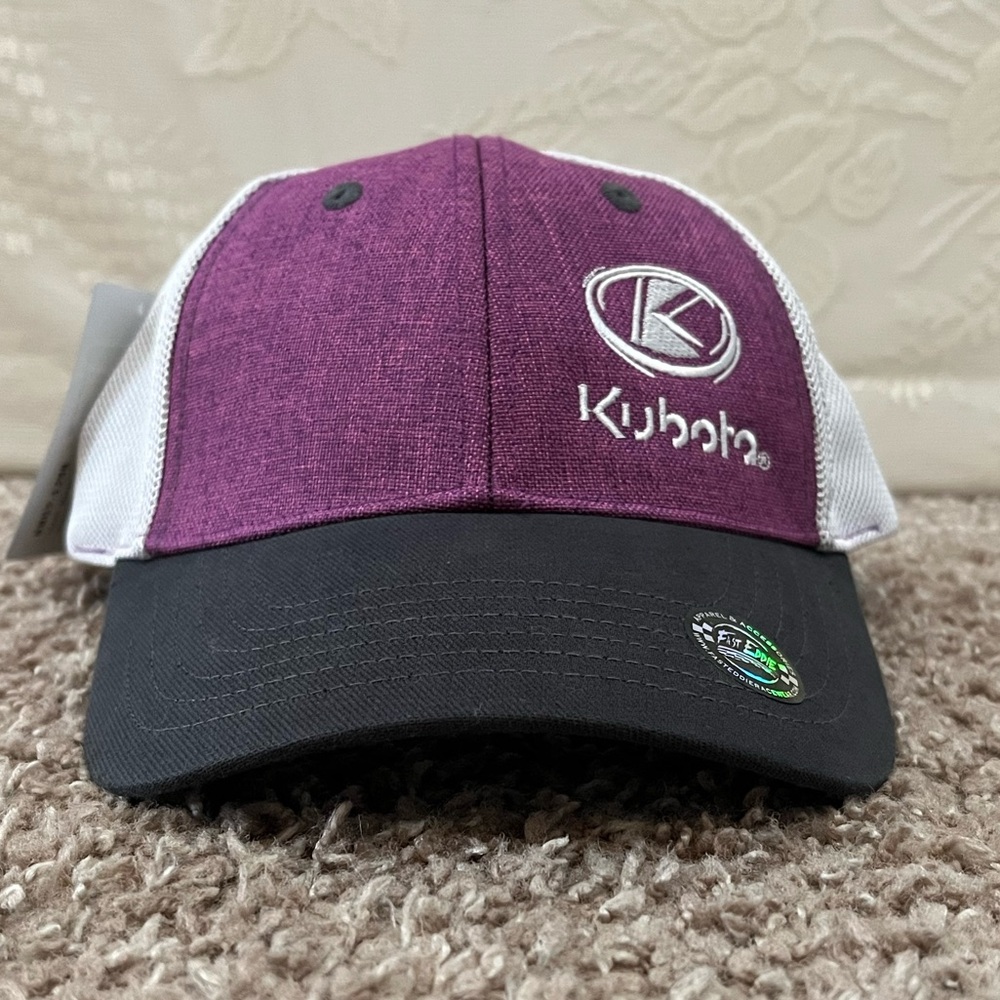 Kubota Youth Fast Eddie Brand Mesh Purple Gray Snapback NWT Fits Adults